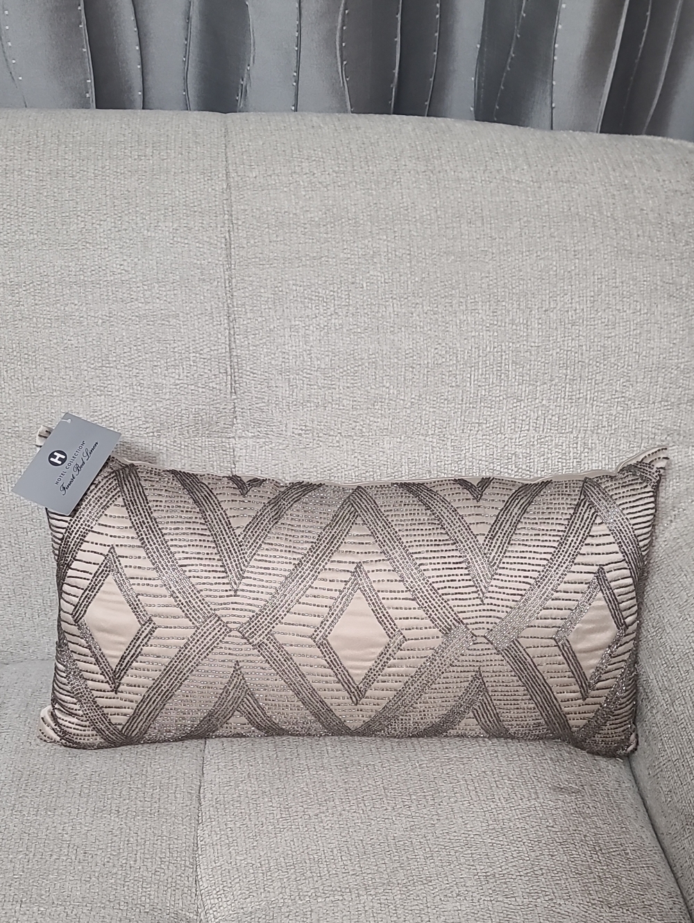 Hotel Collection Decorative Lumbar Pillow in Taupe